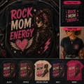 Rock Mom Energy vintage rock graphic tee in five colorways