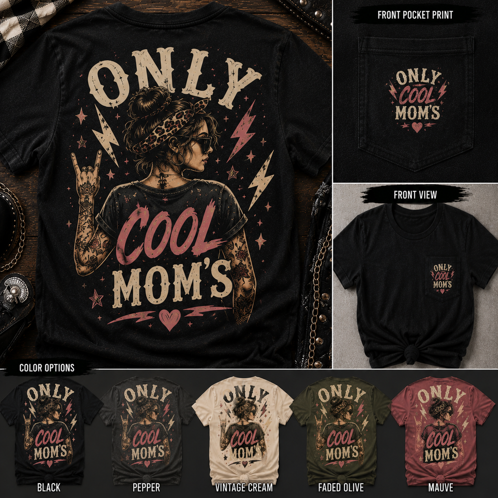 Only Cool Moms vintage rock graphic tee