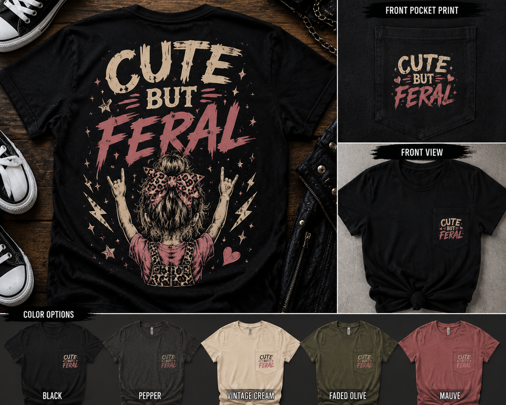 Cute But Feral leopard graphic tee