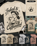 Inked and Caffeinated vintage pinup graphic tee