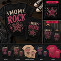 Mom Rock and Mini Rocker matching mom and kid tee set