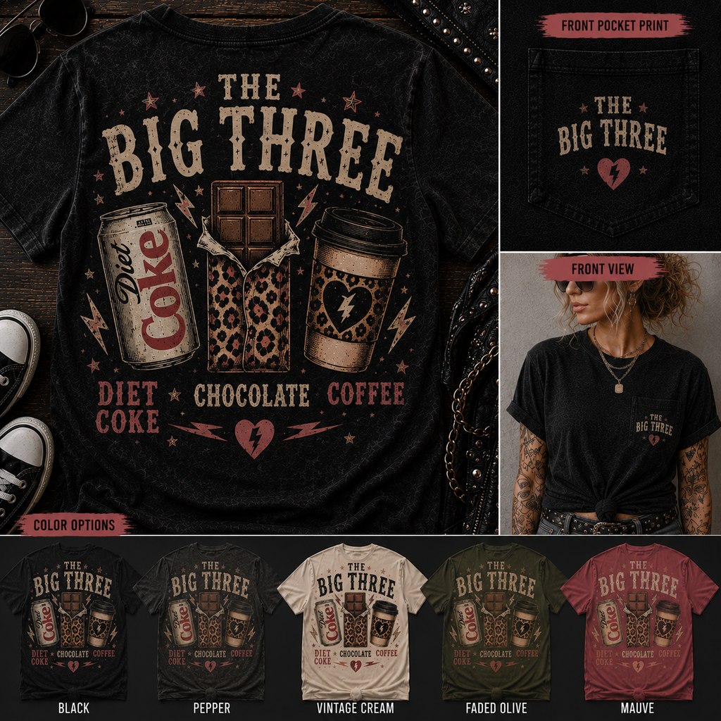 The Big Three alternate colorway graphic tee