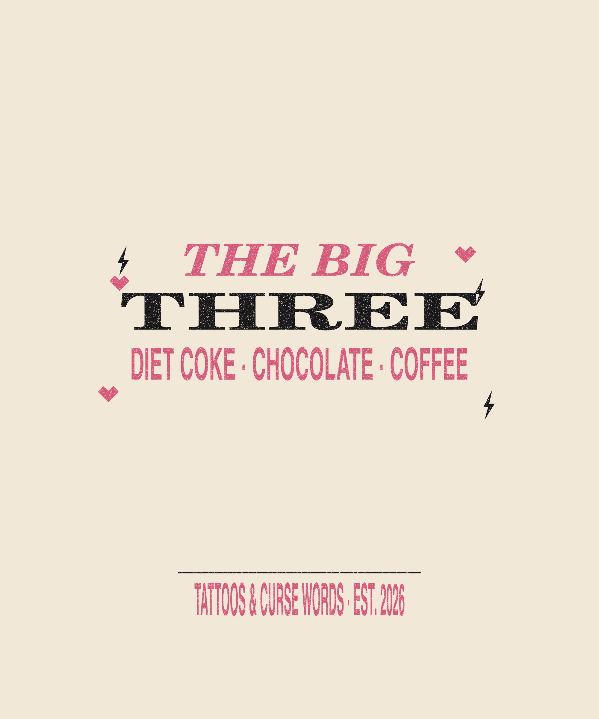 The Big Three alt — cream tee