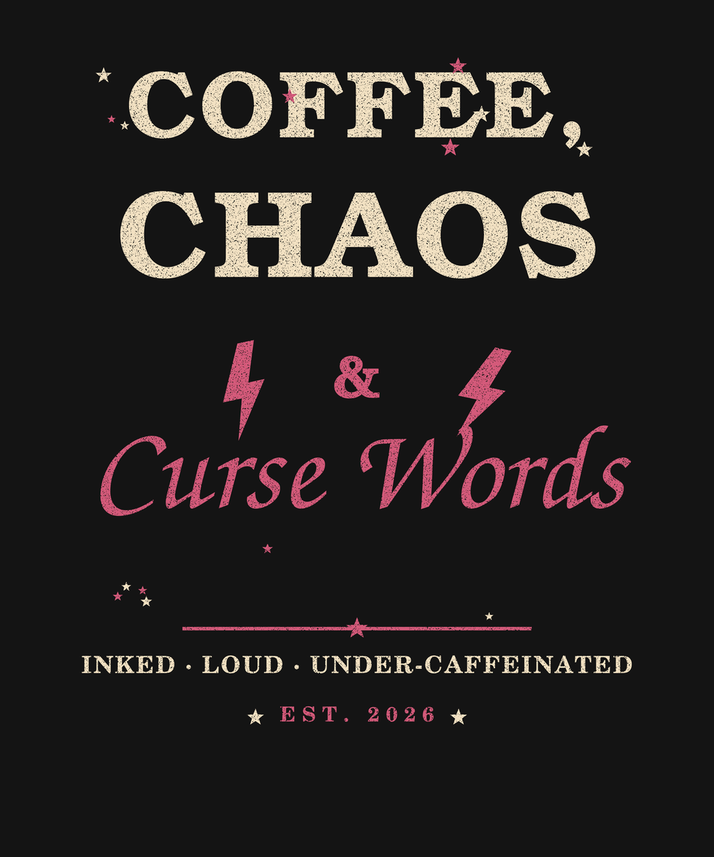 Coffee Chaos and Curse Words distressed vintage graphic tee