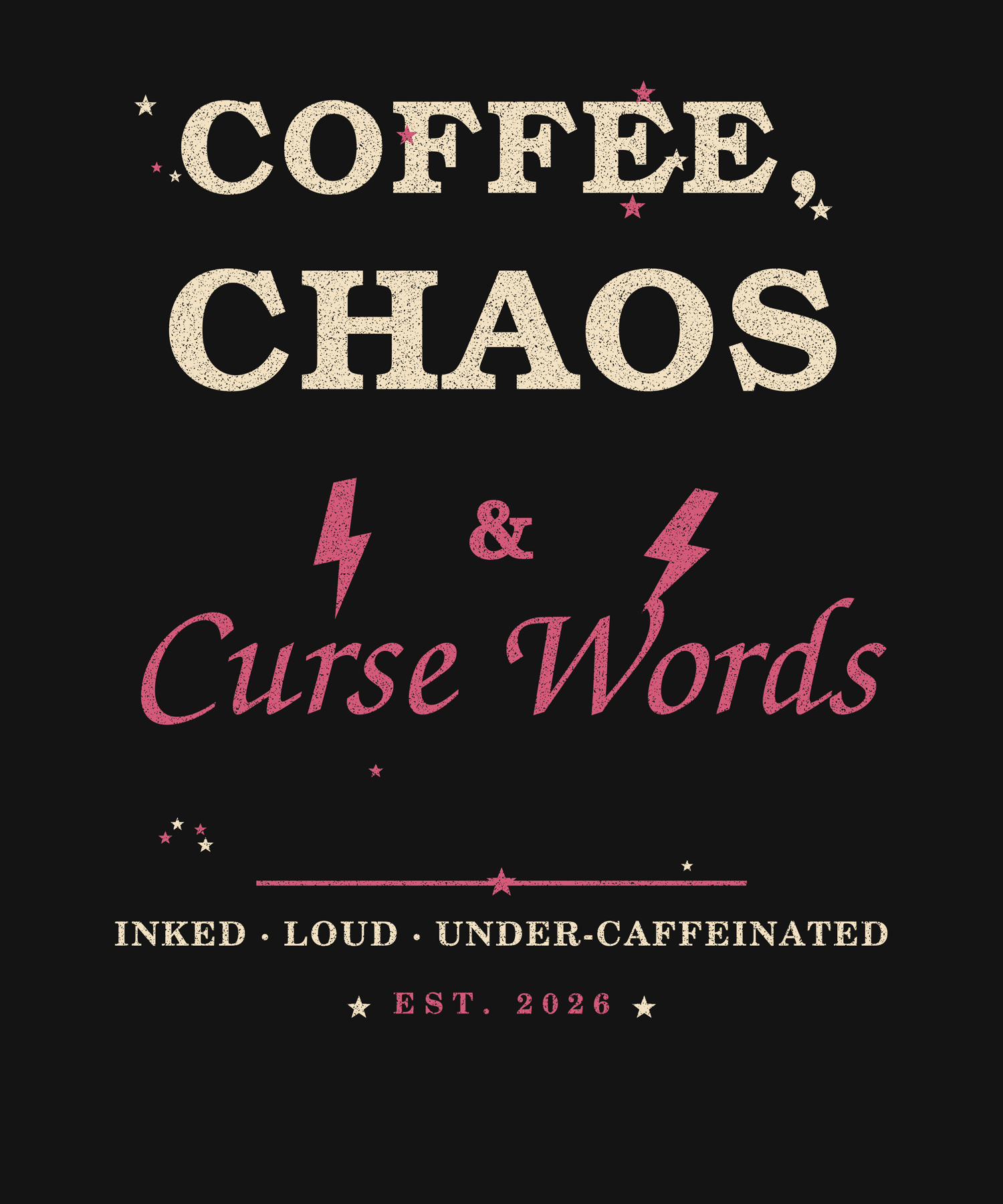 Coffee Chaos and Curse Words distressed vintage graphic tee