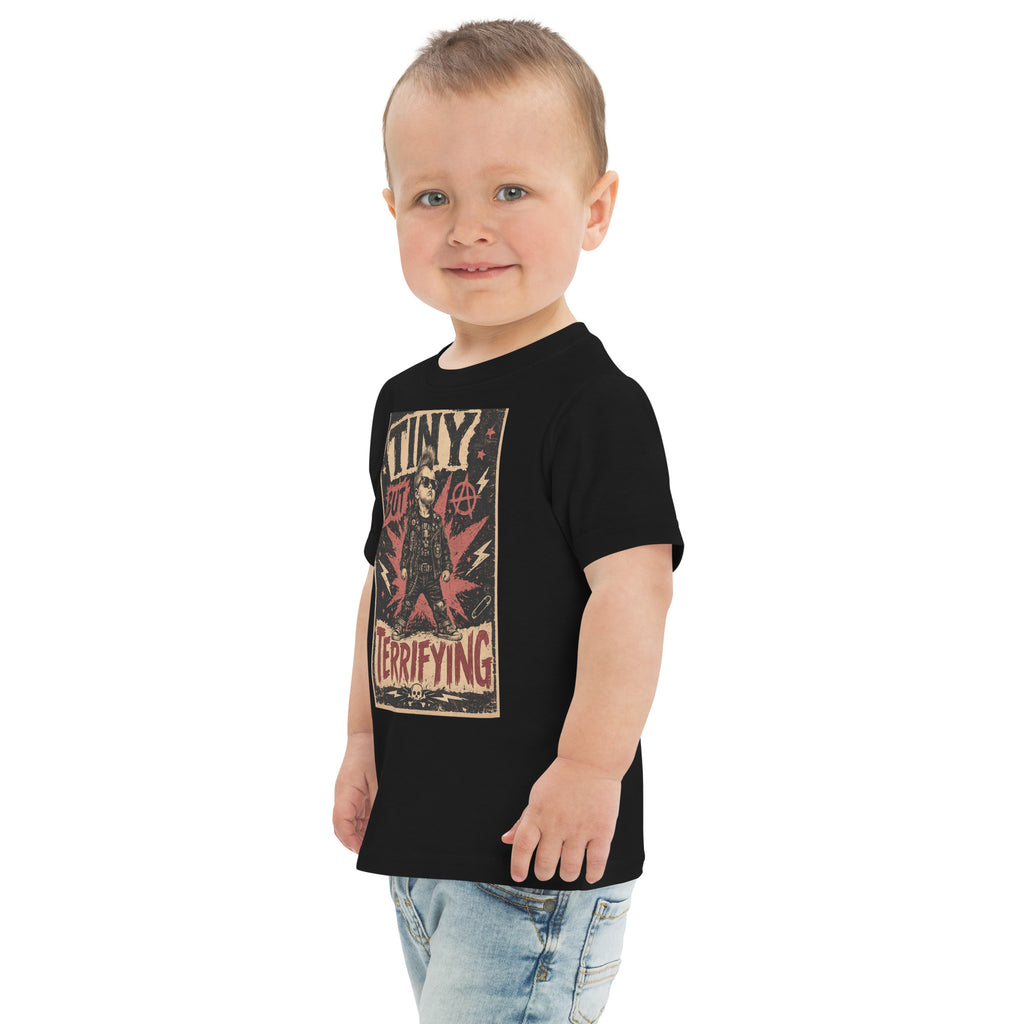 Tiny But Terrifying boys kids tee, black