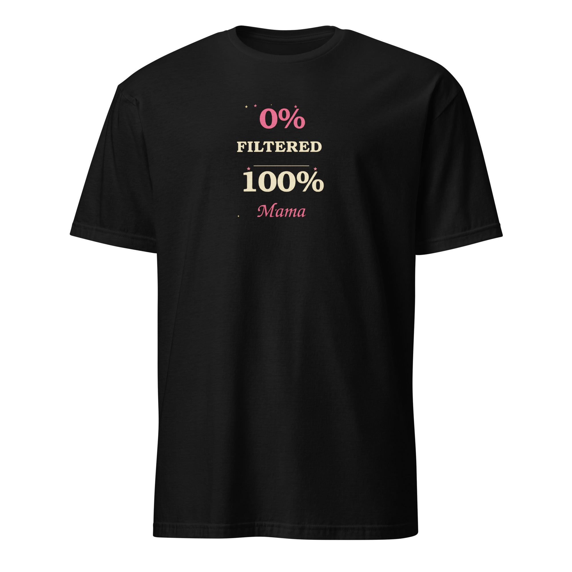 0% Filtered 100% Mama women's tee, black