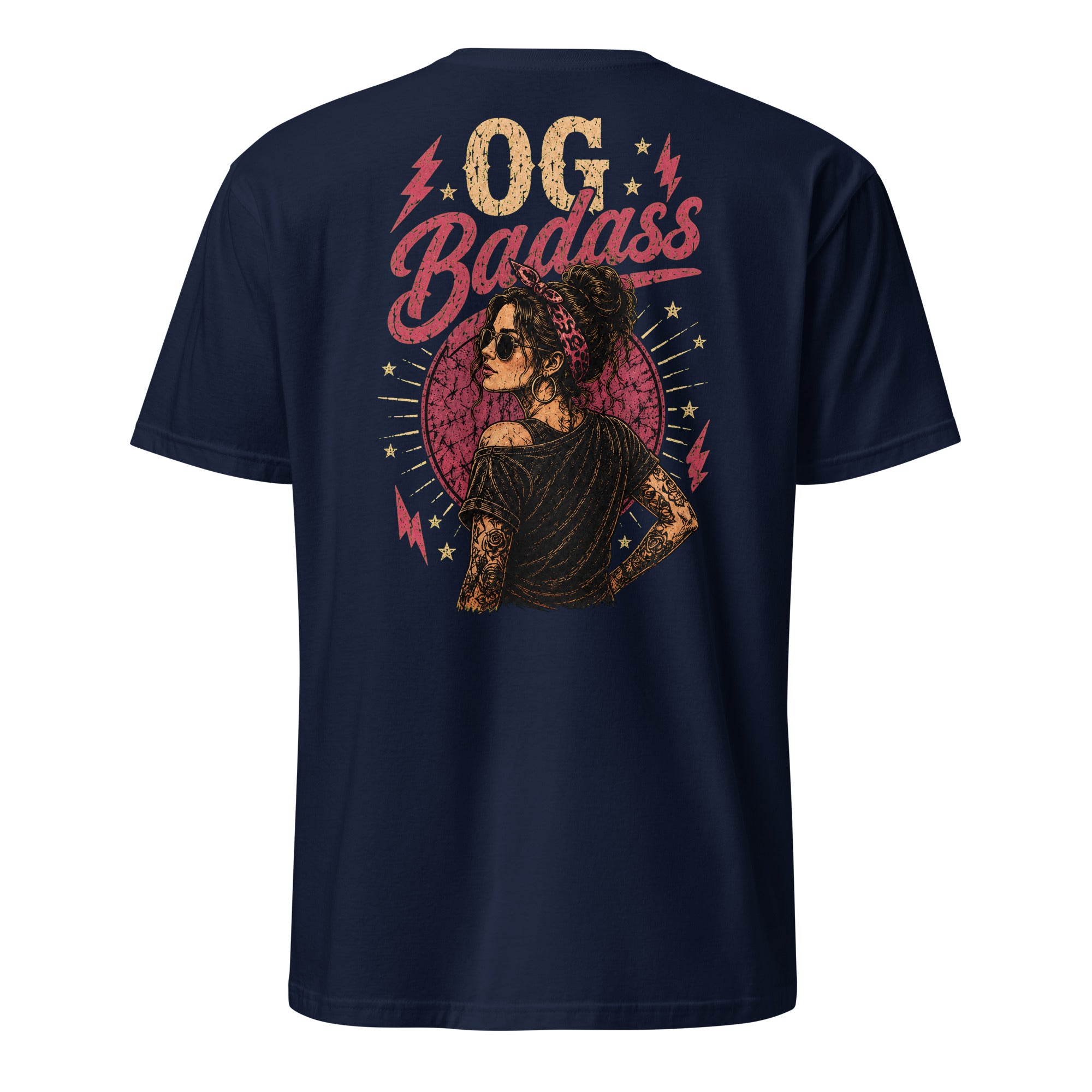 OG Badass women's tee, navy, back print