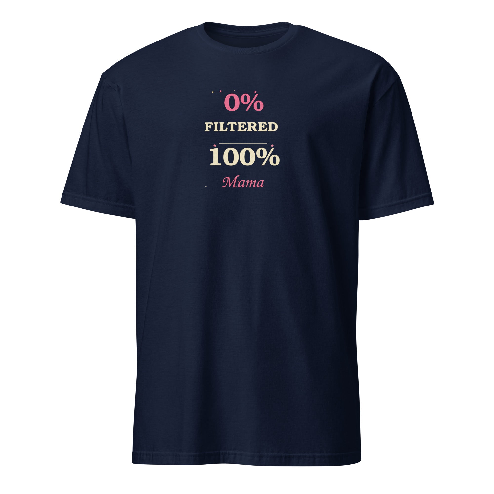 0% Filtered 100% Mama women's tee, navy