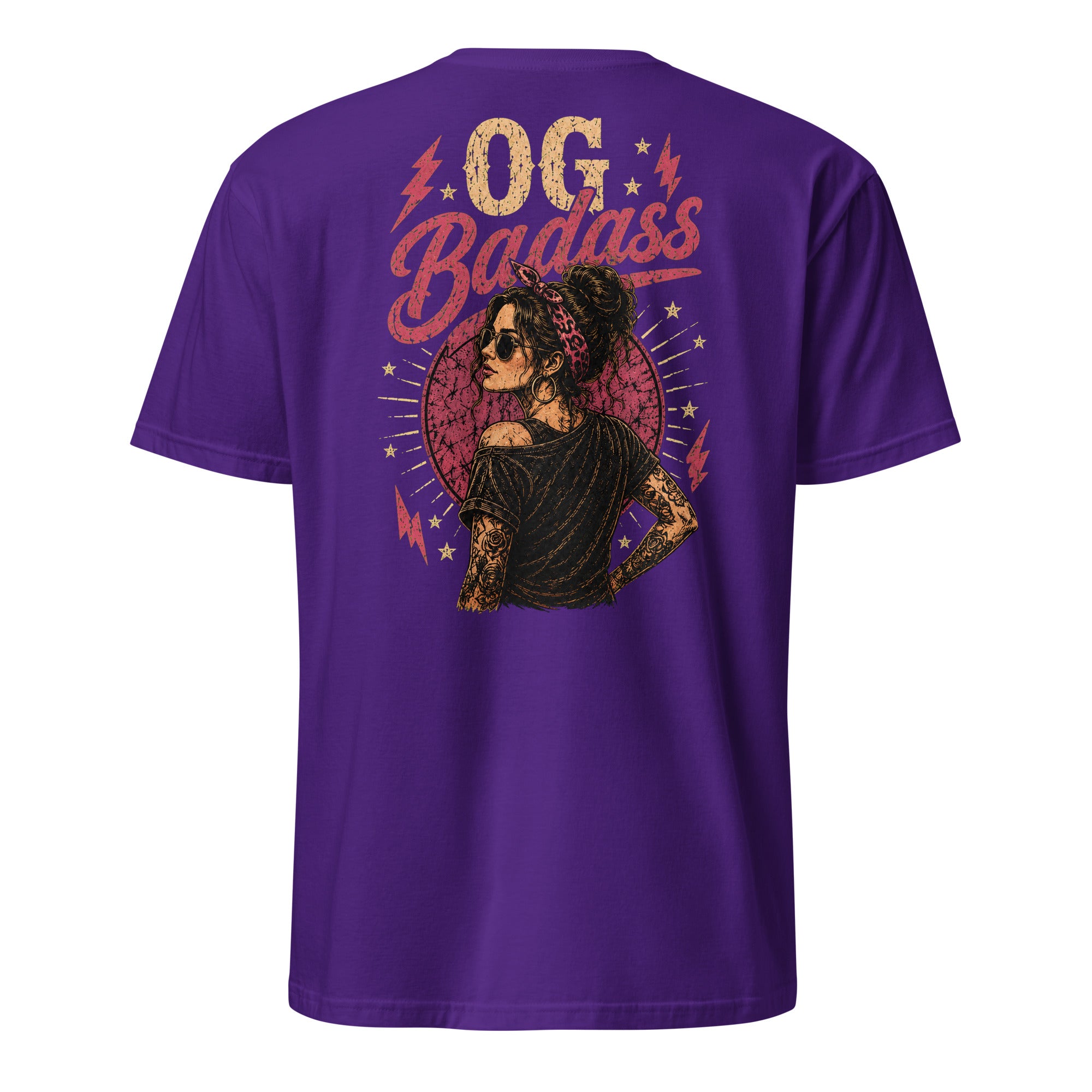 OG Badass women's tee, purple, back print