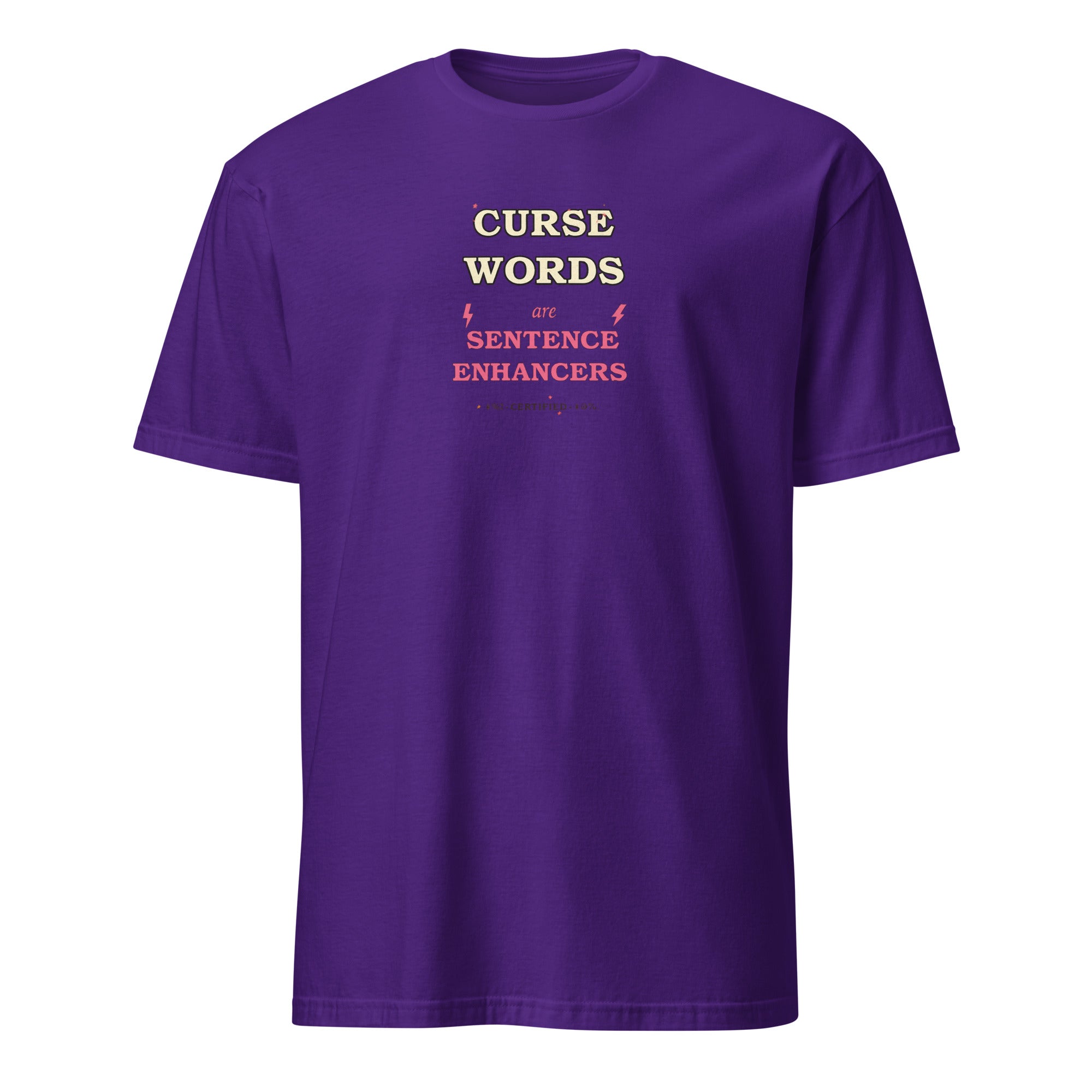 Curse Words Are Sentence Enhancers women's tee, purple