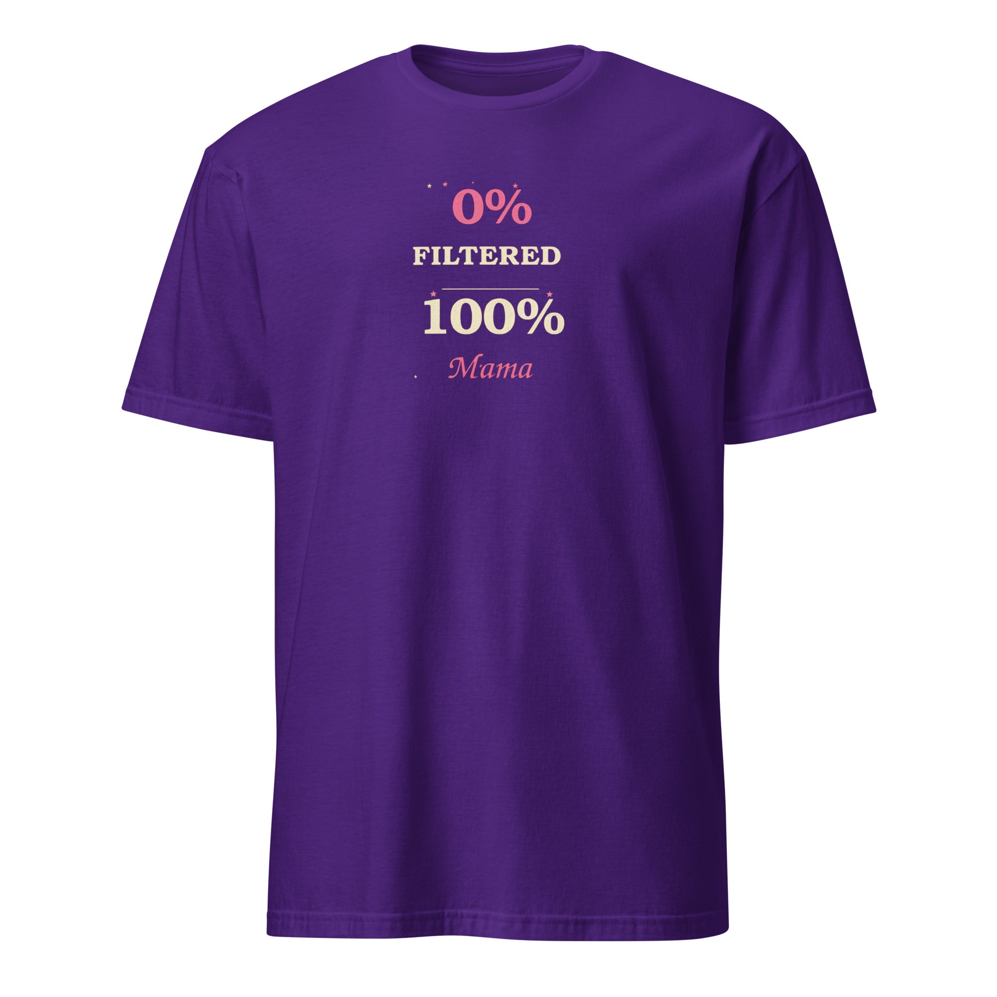 0% Filtered 100% Mama women's tee, purple