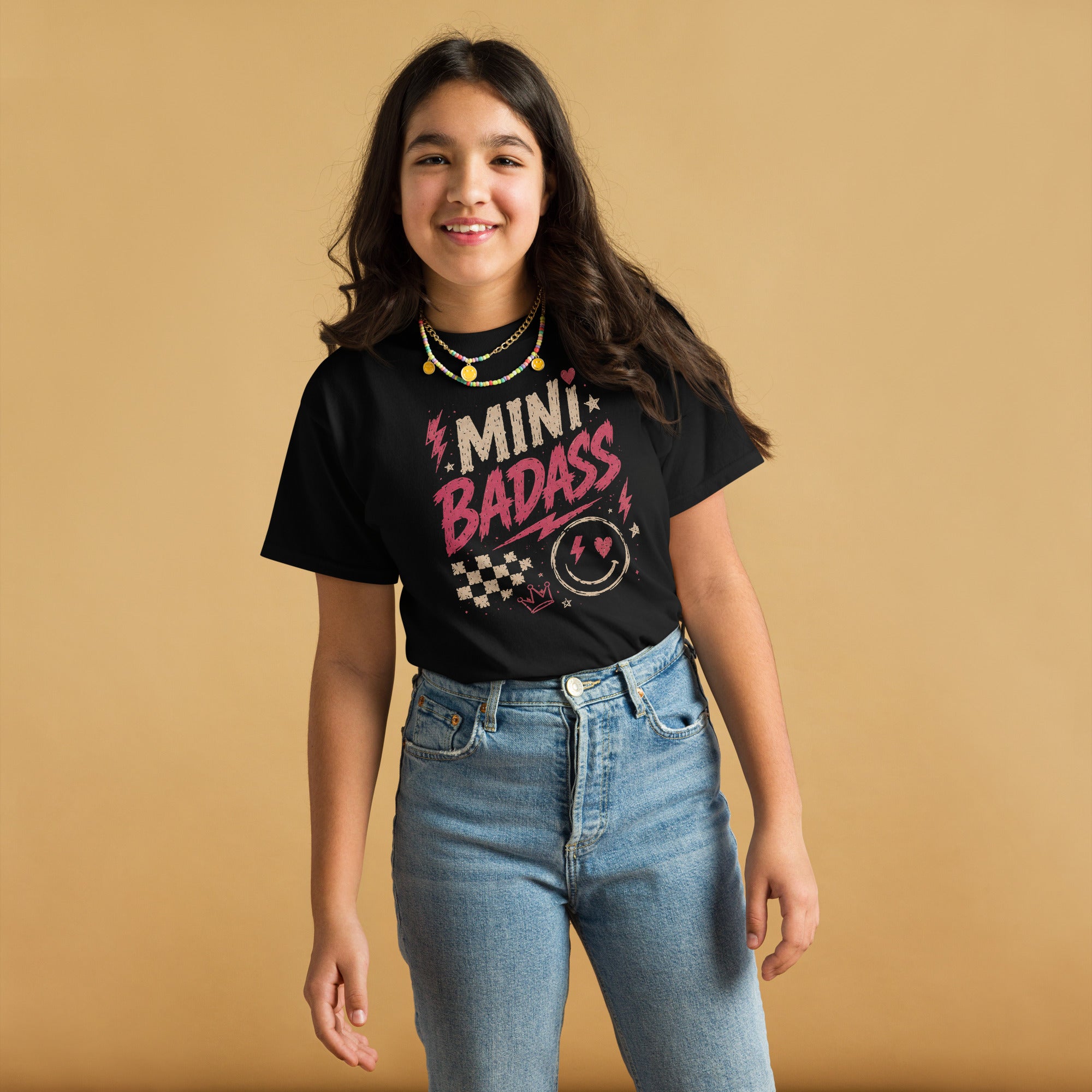 Mini Badass kids tee, black youth
